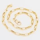 Vintage Solid 9Ct Gold 46.2g Long Elongated Link Chain Necklace 19 3/4''