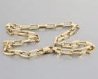 Vintage Solid 9Ct Gold 46.2g Long Elongated Link Chain Necklace 19 3/4''