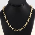 Vintage Solid 9Ct Gold 46.2g Long Elongated Link Chain Necklace 19 3/4''
