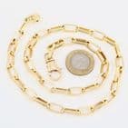 Vintage Solid 9Ct Gold 46.2g Long Elongated Link Chain Necklace 19 3/4''