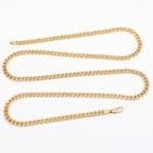 Vintage Solid 9Ct Gold 50.7g Flat Curb Link Chain Necklace 30 1/2''