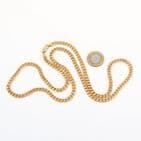 Vintage Solid 9Ct Gold 50.7g Flat Curb Link Chain Necklace 30 1/2''