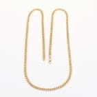 Vintage Solid 9Ct Gold 50.7g Flat Curb Link Chain Necklace 30 1/2''