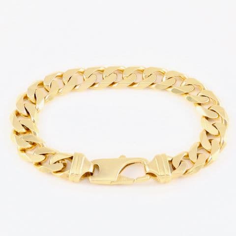Vintage Solid 9Ct Gold 61g Curb Link Bracelet 9''