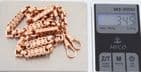 Vintage  Solid 9Ct Rose Gold 34.5g Bars And Stars Link Chain / Necklace 17''