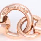 Vintage Solid 9Ct Rose Gold 34.5g Bars And Stars Link Chain / Necklace 17''