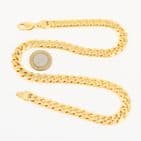Vintage Solid 9Ct Yellow Gold 83.3g Flat Curb Link Chain Necklace 20 1/4''
