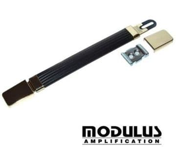 Amp handle - black rubber-gold end caps