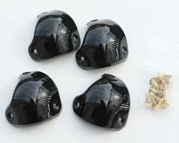 Cabinet Corner - Front - Black Plastic - with Rivets - Single Corner