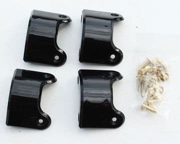 Cabinet Corner - Rear - Black Plastic - with Rivets - Single Corner