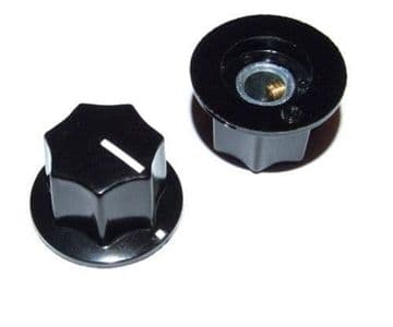 Knob -black- hexagon shape - skirted 1-off