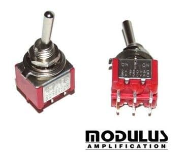 Miniature toggle switch DPDT on-on