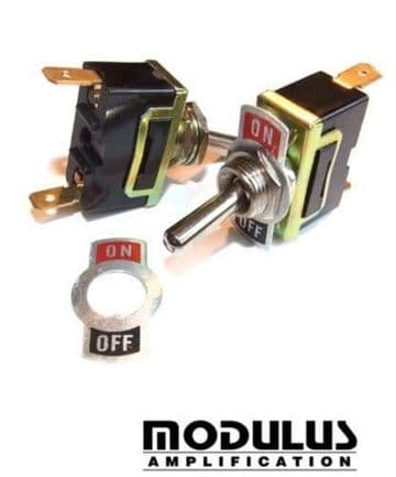 Toggle switch - on-off with removable indicator plate - 2 Pins
