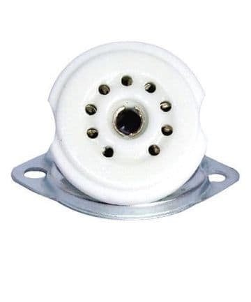 Valve socket - 9 pin-BA9 -white ceramic - 19mm