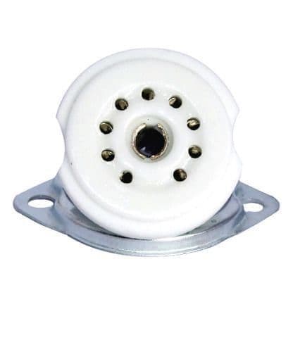 Valve socket - 9 pin-BA9 -white ceramic - 19mm