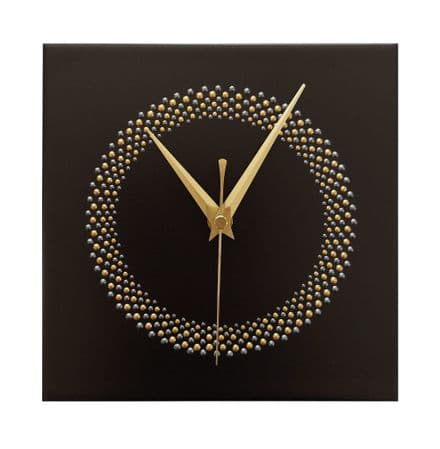 20cm Circle Design Square Wall Clock, Black