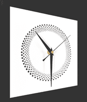 20cm Circle Design Square Wall Clock, White