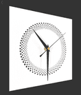 20cm Circle Design Square Wall Clock, White