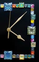 20cm Square Cabochon Wall Clock, Black