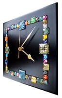 20cm Square Cabochon Wall Clock, Black