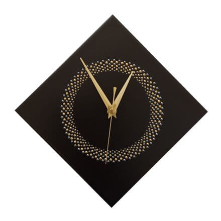 28cm Circle Design Diamond Wall Clock, Black