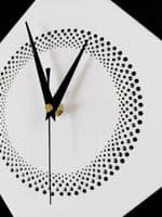 28cm Circle Design Diamond Wall Clock, White