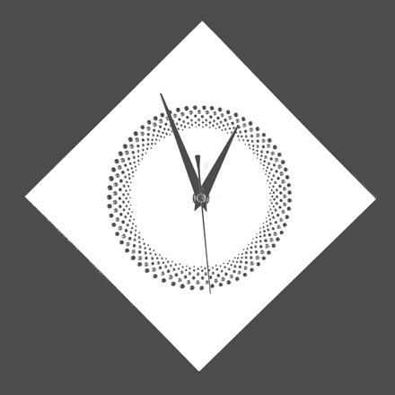 28cm Circle Design Diamond Wall Clock, White