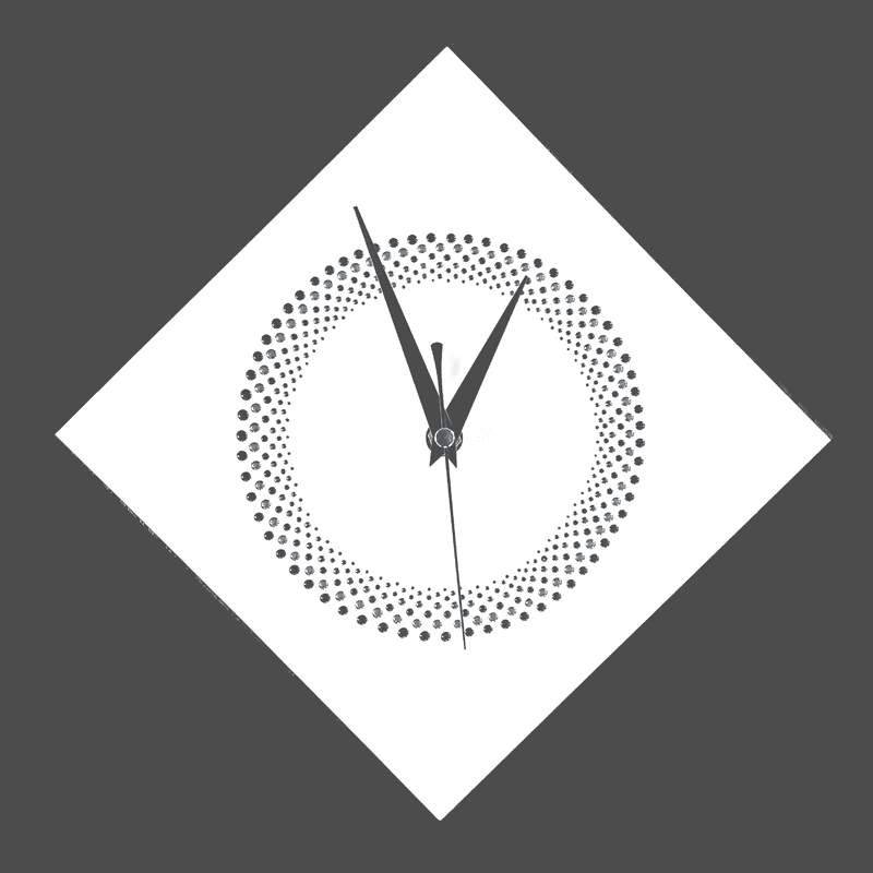28cm Circle Design Diamond Wall Clock, White