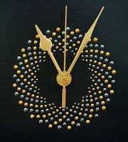 28cm Circle Swirl Diamond Wall Clock, Black