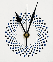 28cm Circle Swirl Diamond Wall Clock, White