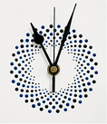 28cm Circle Swirl Diamond Wall Clock, White