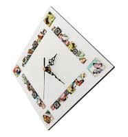 28cm Diamond Butterfly Cabochon Wall Clock, White