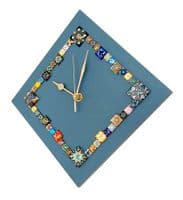 28cm Diamond Cabochon Wall Clock, Blue