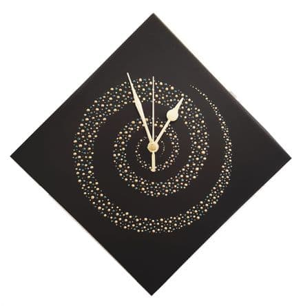 28cm Spiral Design Diamond Wall Clock, Black