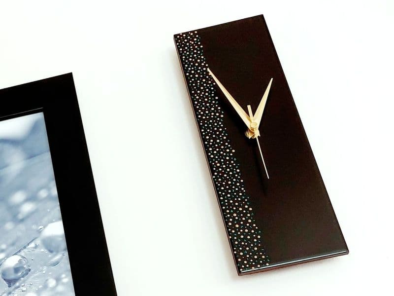 30cm Handpainted Black Clock