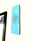 30cm Handpainted Rectangle Blue Clock