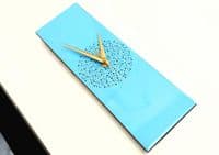 30cm Handpainted Rectangle Blue Clock