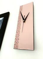 30cm Handpainted Rectangle Pink Wall Clock