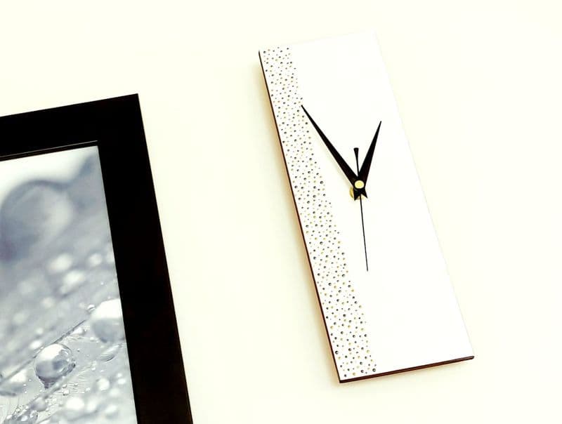 30cm Handpainted White Clock
