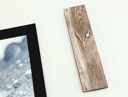Brown Barn Wood Look Wall Clock 33cm