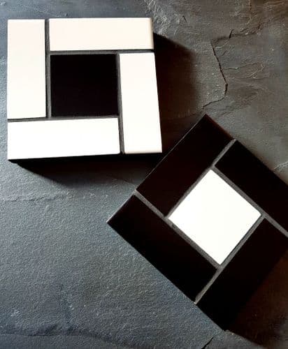 Ceramic Coaster, Black & White