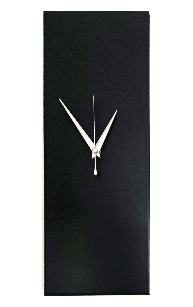 Contemporary Modern Black Rectangle Wall Clock 40cm