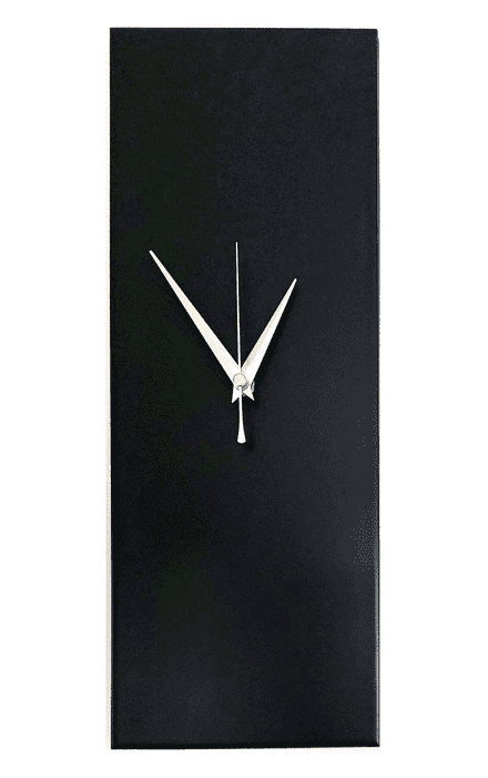 Contemporary Modern Black Rectangle Wall Clock 40cm