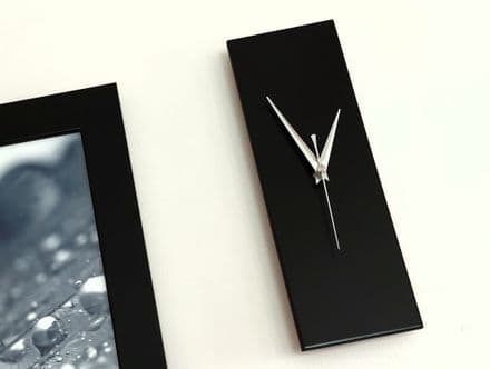 Contemporary Slim Wall Clock BLACK 30cm