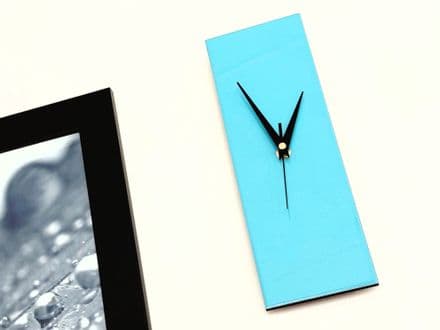 Contemporary Slim Wall Clock BLUE 30cm