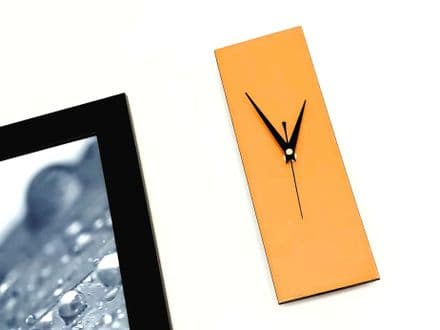Contemporary Slim Wall Clock ORANGE 30cm