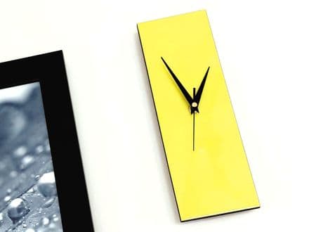 Contemporary Slim Wall Clock YELLOW 30cm