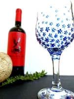 Gill's Wine Glass 'Forget Me Not' Blue Flower