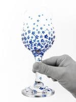Gill's Wine Glass 'Forget Me Not' Blue Flower
