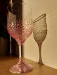 Gill's Wine Glass 'Girly' Pink & Sparkle